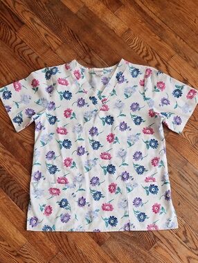 Vintage Floral Scrub Top